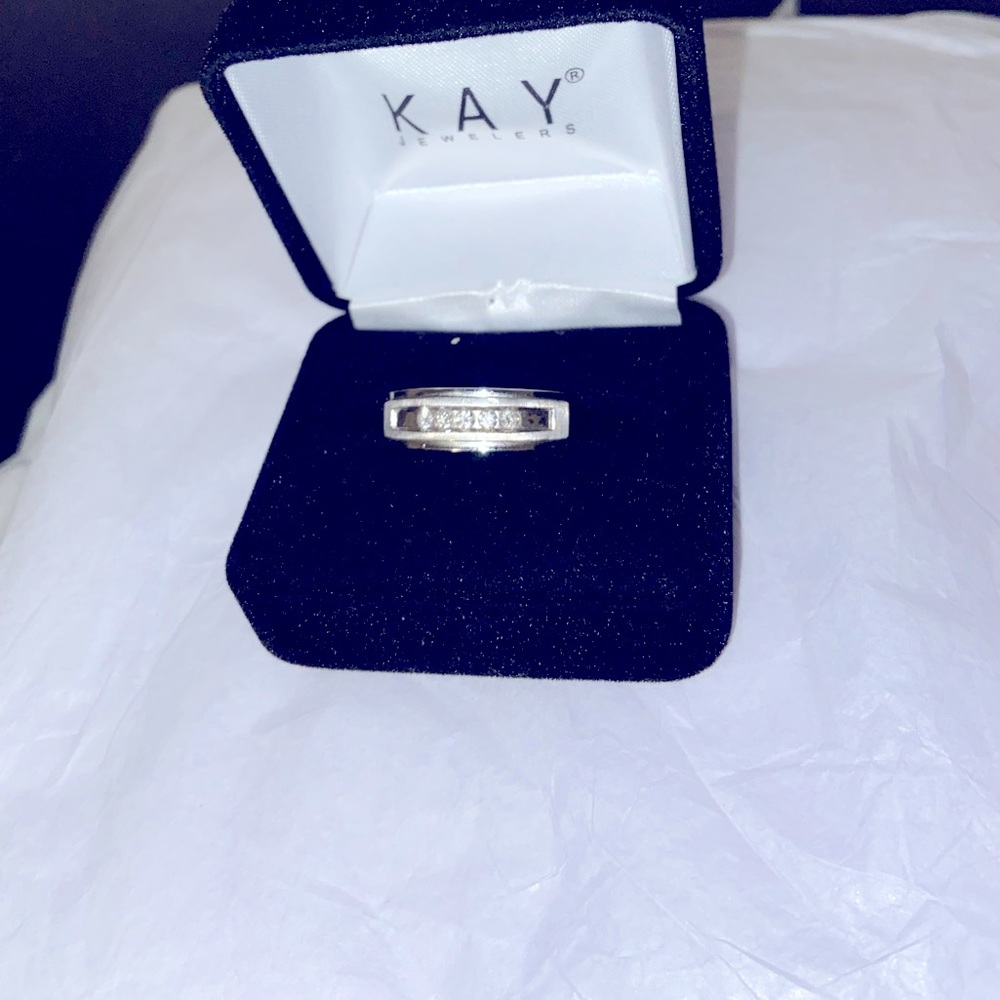 Men’s wedding band with diamonds